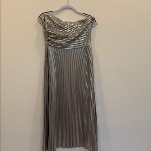 NWT H&M Metallic Pleated Cocktail Dress
